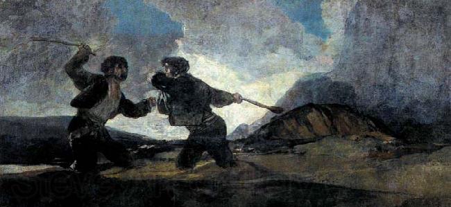 Francisco de goya y Lucientes Duel with Cudgels Spain oil painting art